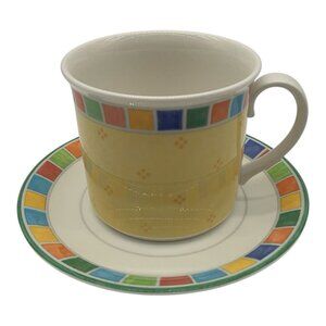 Villeroy & Boch Twist Alea Limone Breakfast Cup & Saucer Set Vintage Drinkware